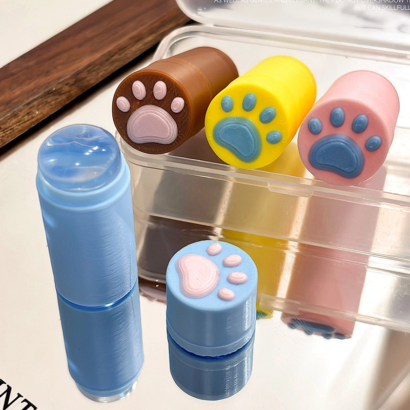 Portable Cat Paw Nail Stamp Mini Silicone Stamper